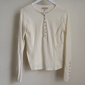 Idyllwind Ivory Long-Sleeve Henley Top with Snap Placket S